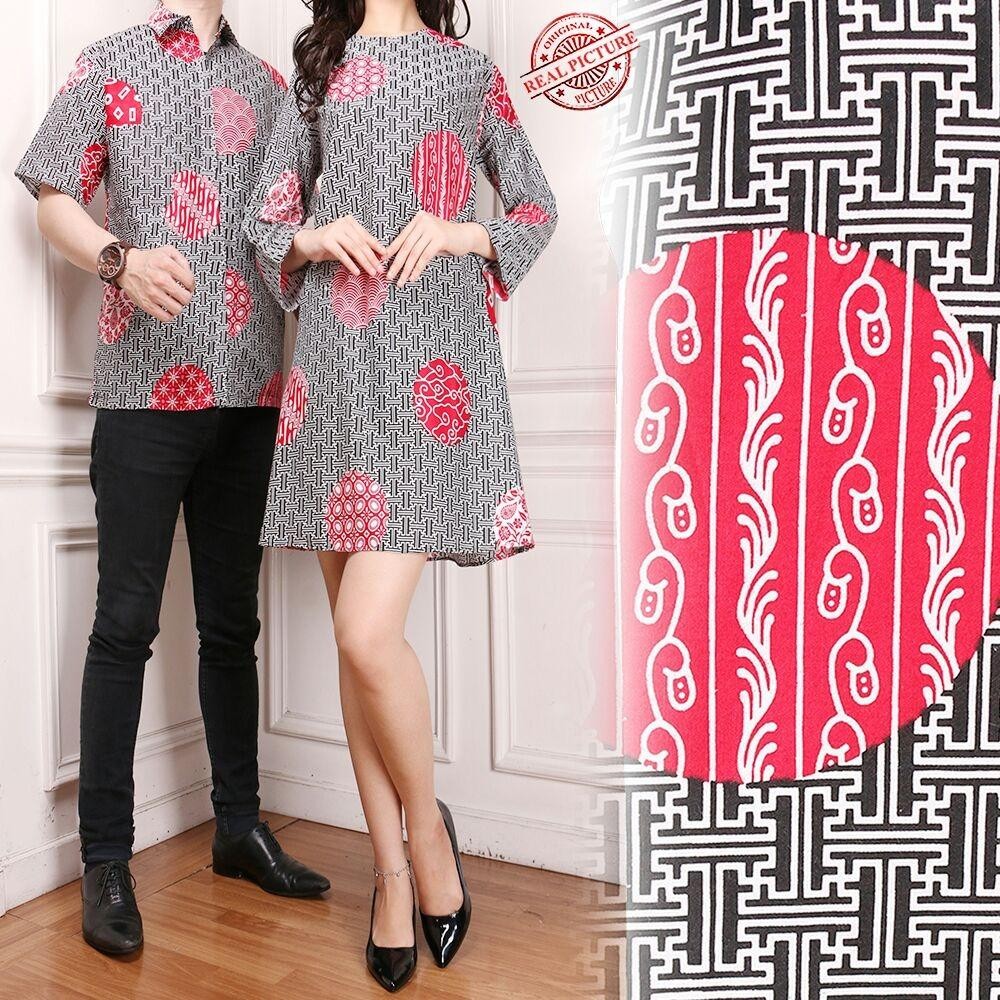 SB Collection Couple Atasan Tunik Betha Blouse Dan Kemeja Batik Pria
