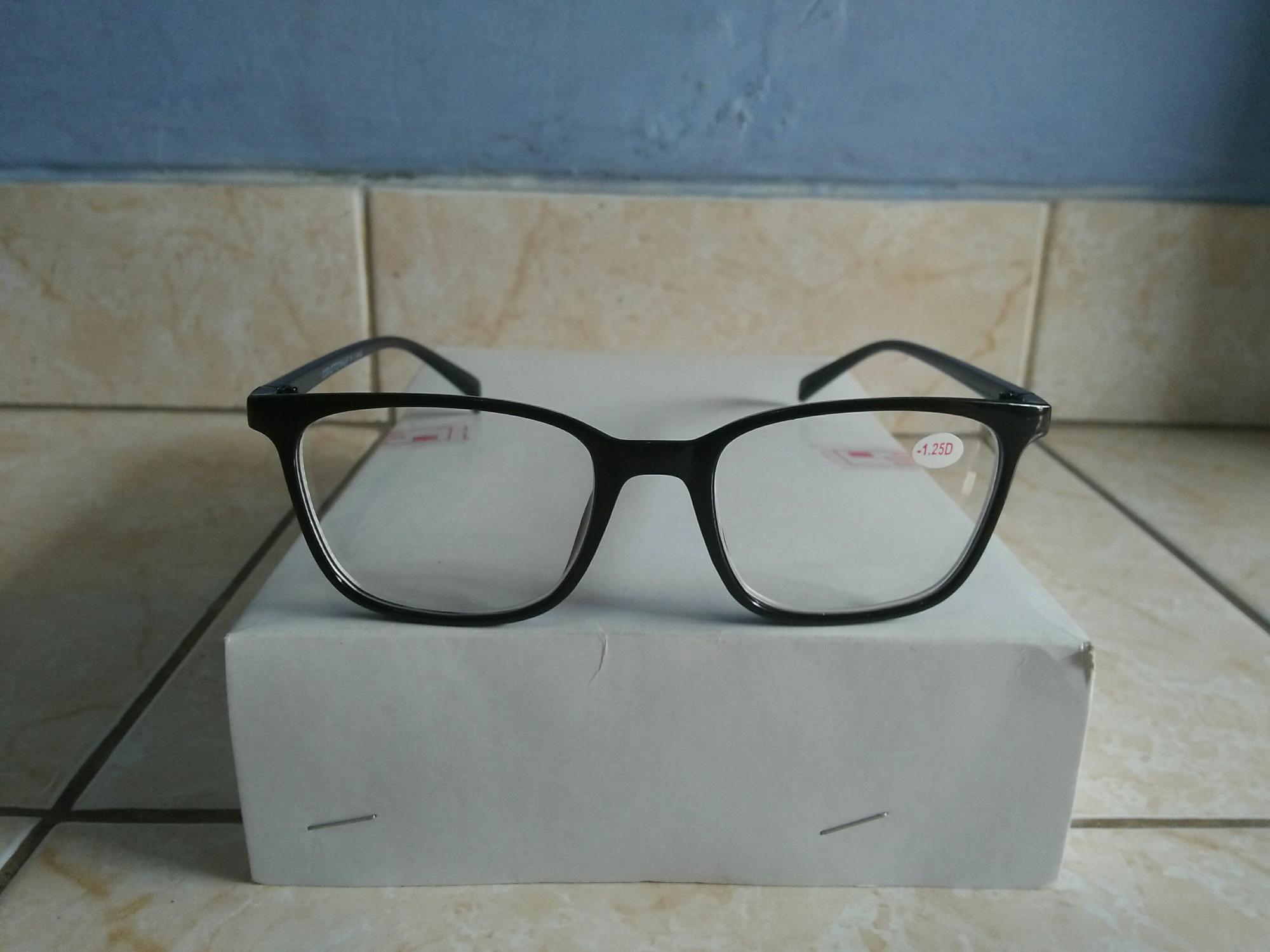 Promo kacamata minus 1.00 kacamata baca persegi hitam trendy dan gaya korea AI624