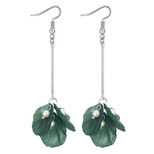 LRC Anting Gantung Elegant Gold Color+white Round Shape Decorated Long EarringsIDR23400. Rp 23.500
