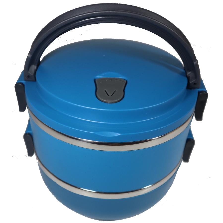 Rantang Bulat Polos 2 Susun Stainless Steel - Kotak Makan - Lunch Box