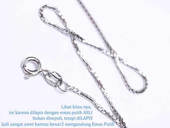 Rantai Perak Sterling 925 Emas Putih (Garansi 6 Bulan)