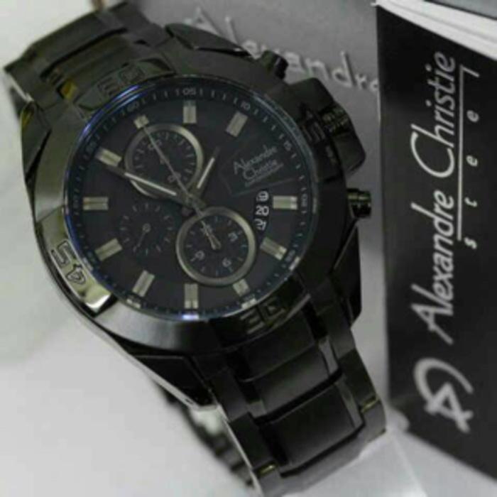 Jam AC Alexandre CHristie 6224 Full Black Stainless Steel Original