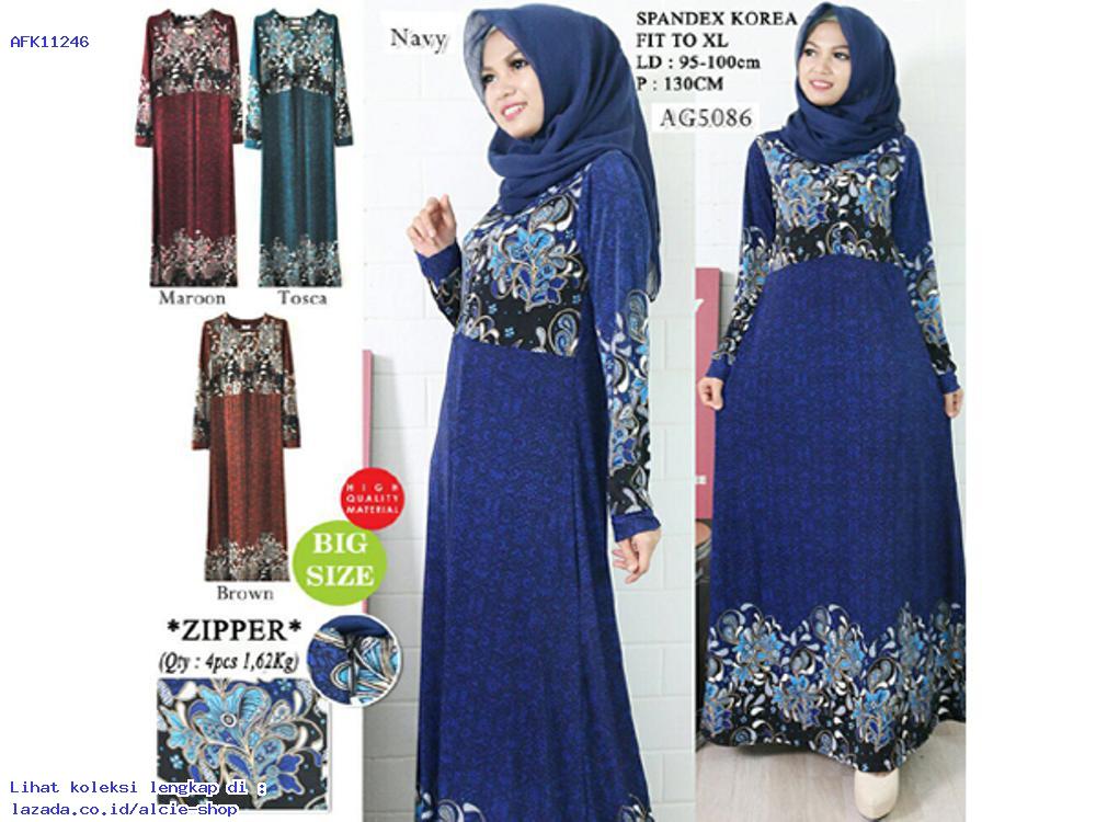 Baju Muslim Gamis Spandek Korea Wanita Murah 11246 - AFK921393964