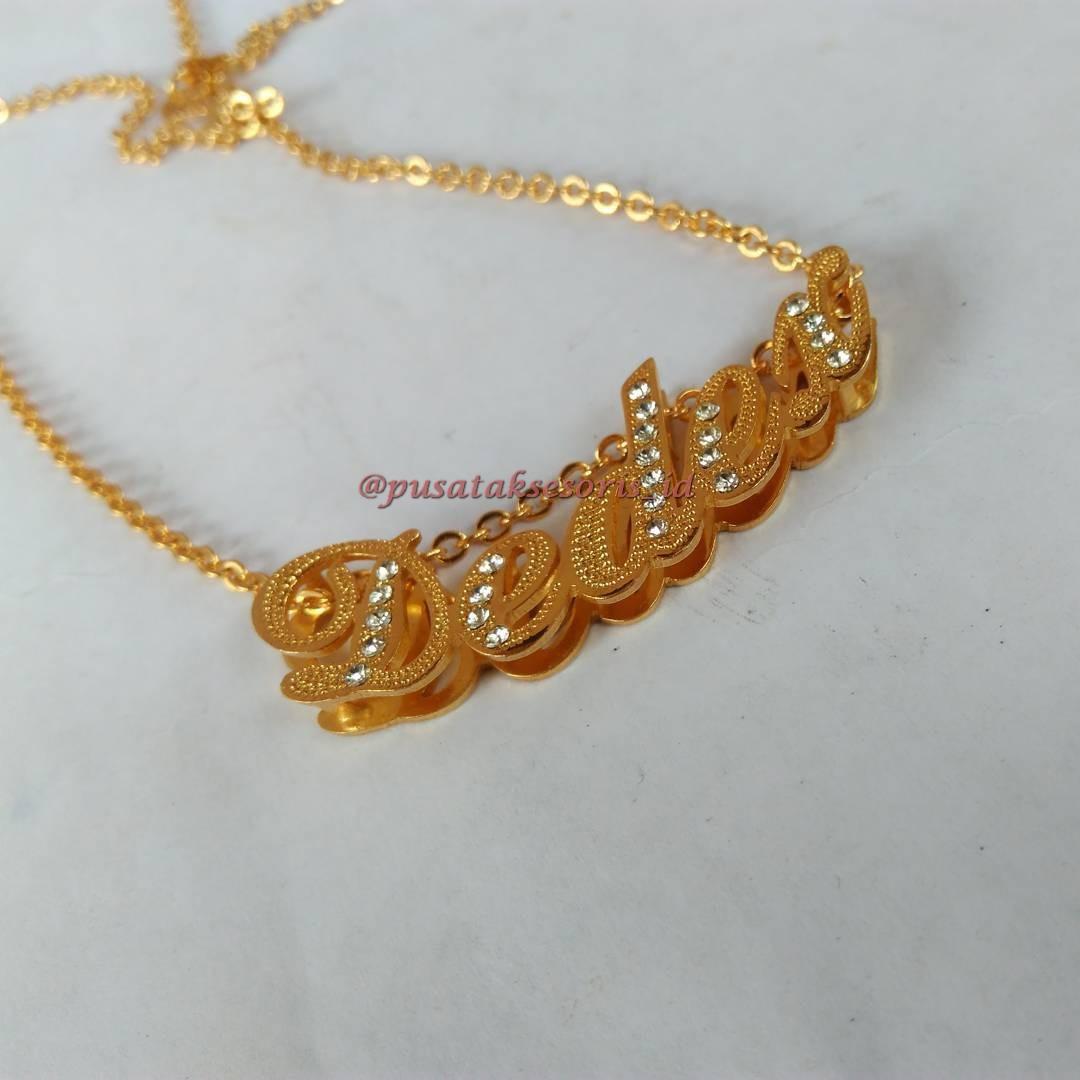 Jual Kalung Nama Gold Lapis emas 24 karat bisa cetak sesuai nama