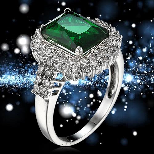 Phoenix B2C Wanita Hijau Zircon Perak Berlapis Cincin Fashion Pernikahan Bague Perhiasan Hadiah Januari 2019 - 3 Phoenix B2C Wanita hijau Zircon perak berlapis cincin Fashion pernikahan Bague perhiasan hadiah - 3