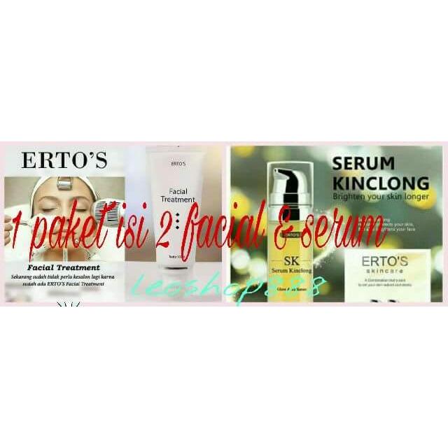 ERTOS FACIAL TREATMENT & ERTOS SERUM KINCLONG SK ORI 100% - 1 PAKET