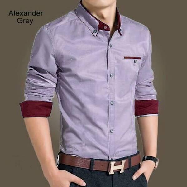 Kemeja Slim Fit Alexander Grey