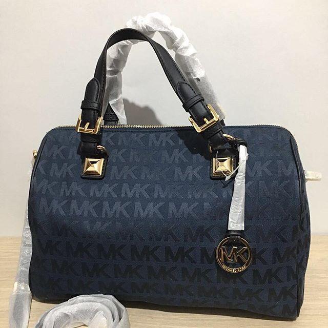 Michael Kors Grayson Canvas Large Navy