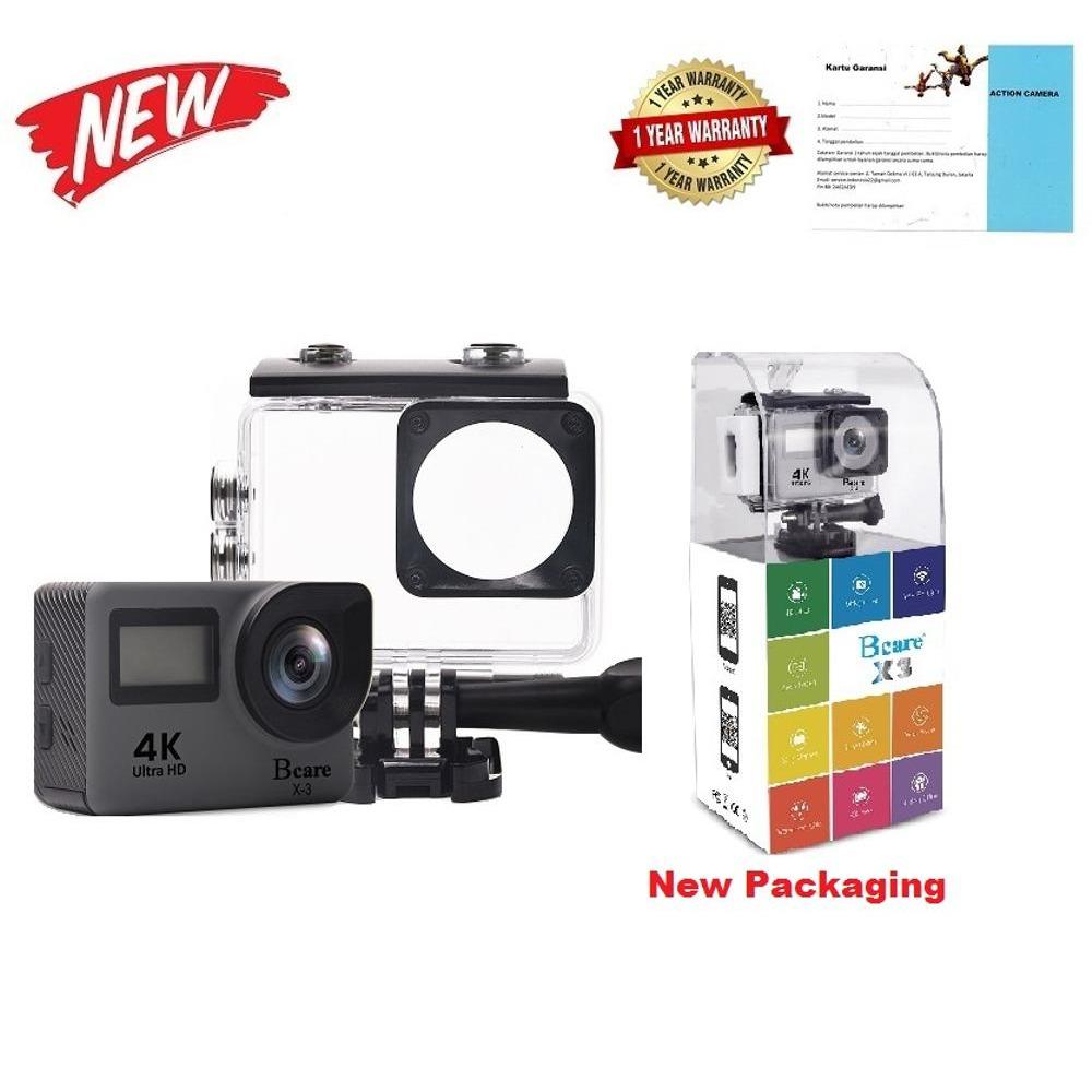Bcare BCam X-3 Action Camera WiF 16 MP SonySensor 4K Dual Screen layar 2 GREY
