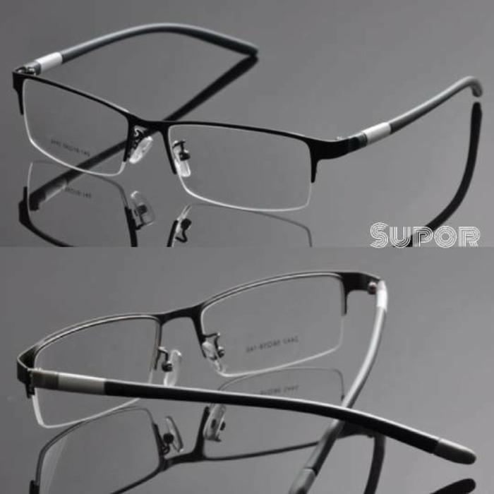 kacamata Half frame Black HF5 Kaca mata minus plus pria lebar