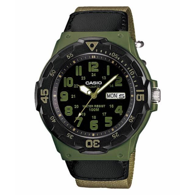 Jam Tangan Pria Casio Original Standard Analog Type MRW-200HB-3B Tali Kanvas