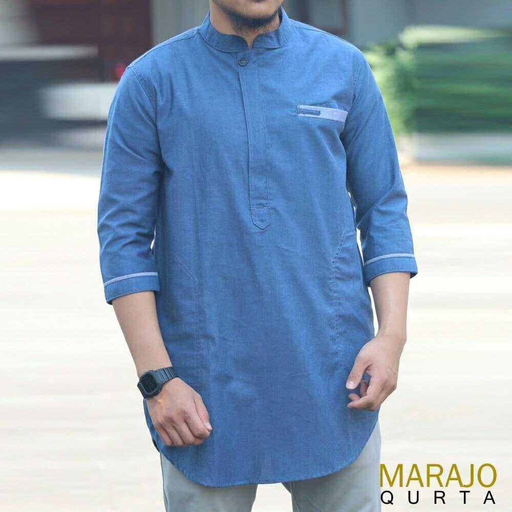 KEMEJA KOKO GAUL QURTA ORIGINAL MARAJO BIRU