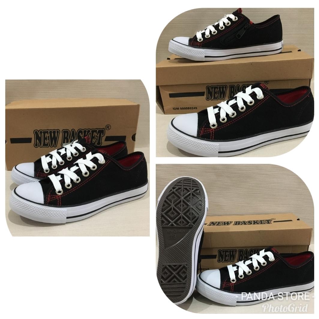 Sepatu Sekolah Sneakers Anak Merk New Basket Boot Pendek Untuk Cewek Cowok Hitam Putih Januari 2019 - 5 Sepatu Sekolah Sneakers Anak Merk New Basket boot Pendek untuk Cewek Cowok Hitam Putih - 5