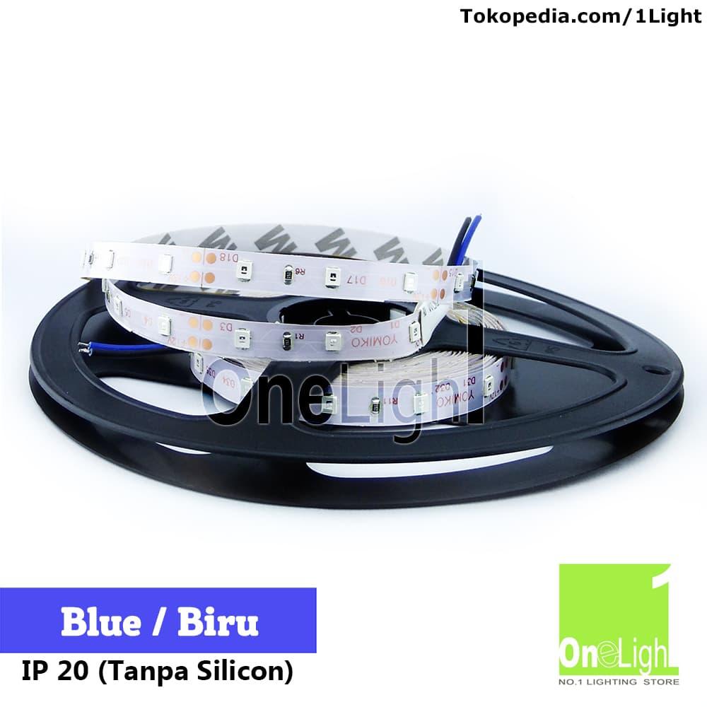 Lampu LED Strip Flexible Biru Blue Roll 5M 4,8W IP20 SMD 2835 3528