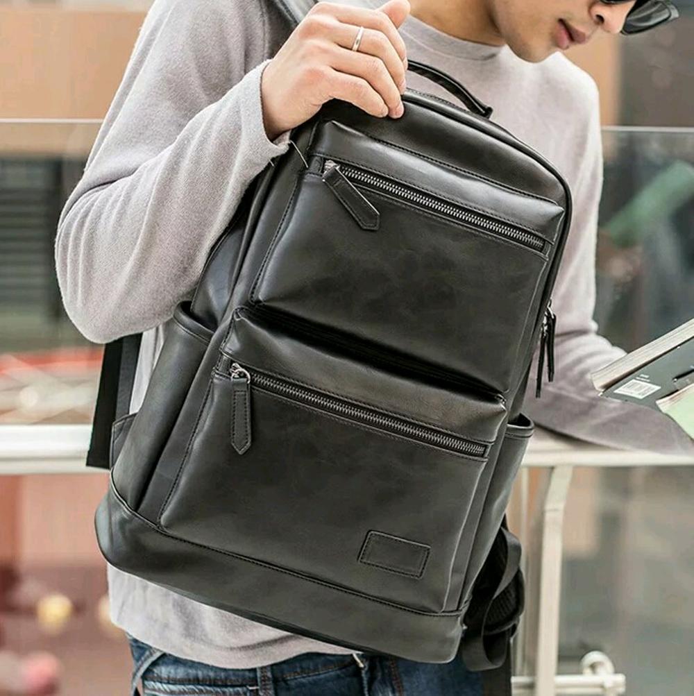 tas punggung pria - tas ransel backpack wanita kulit - tas import murah - tas sekolah kuliah laptop - branded batam kekinian di lapak pelangi_bag bagusia08