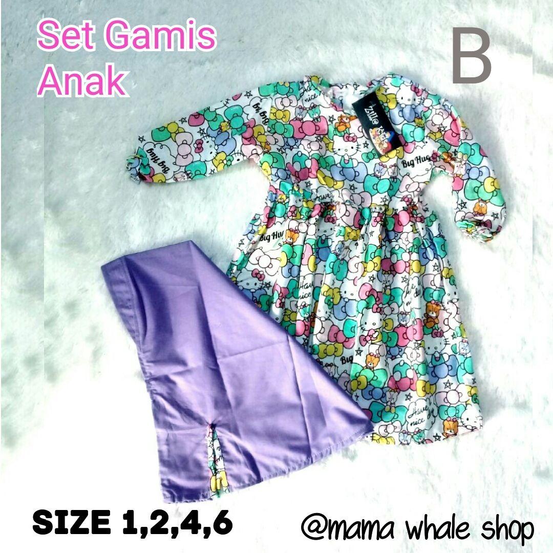 Set Gamis Kerudung Anak Zilla Kids - Motif - (1-7th)