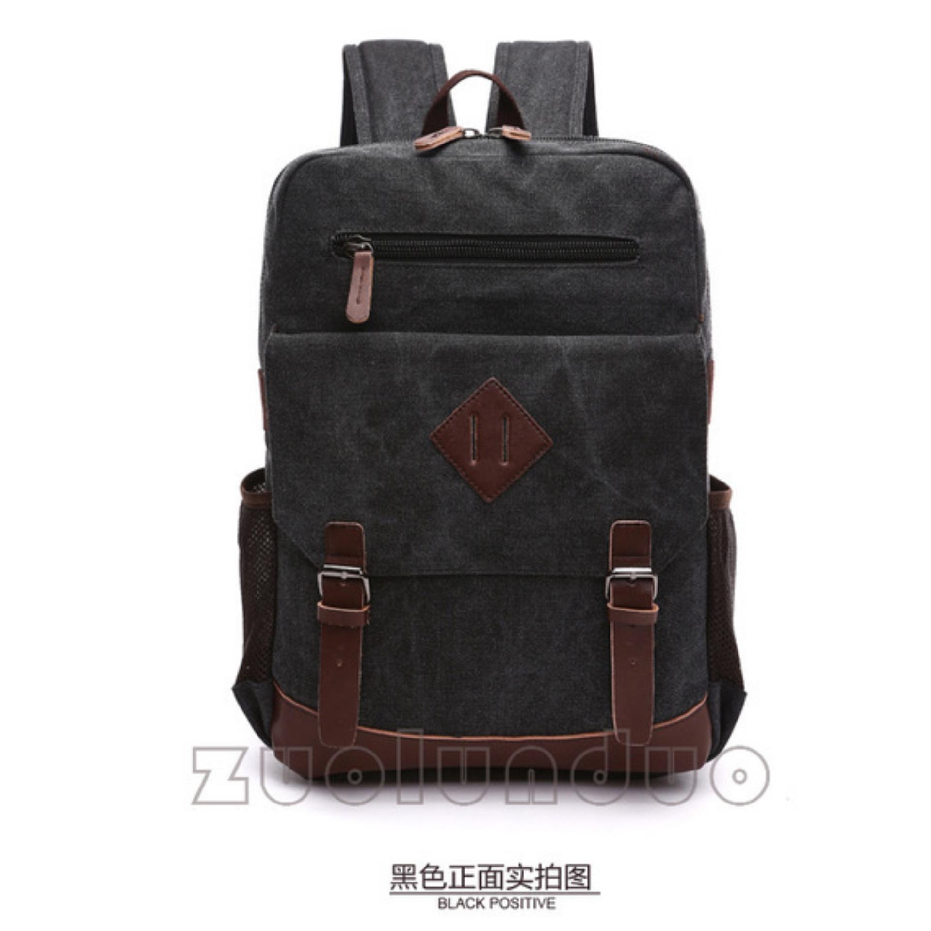 Zuo Lun Duo Tas Ransel Tas Sekolah Tas Punggung Tas Santai Tas Tas ransel canvas pria Shoulder bag Tas punggung Ransel pria