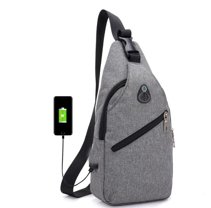 Tas selempang slempang pria USB chestbag Anti Maling Import SM13