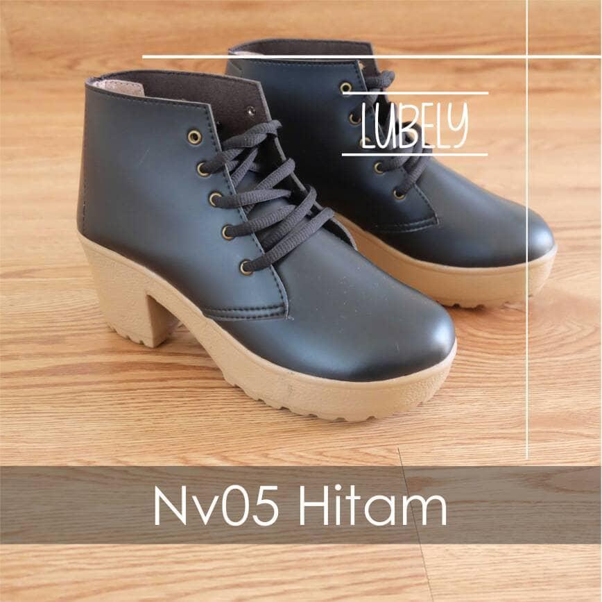NV05 SEPATU WEDGES BOOTS WANITA PLATFORM