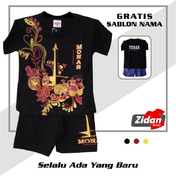 BAJU ANAK/KAOS ANAK/KAOS SETELAN JAKARTA MONAS GRATIS NAMA
