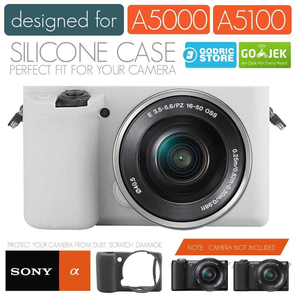 Godric Silicone Sony Alpha A5000 A5100 Silikon Case / Sarung Silicon Kamera Mirrorless - Putih