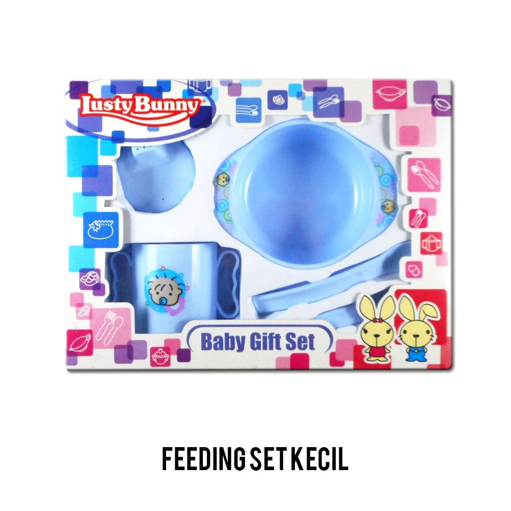 Detail Gambar Lusty Bunny Feeding Set Isi 5 Warna Biru / Set Kado Peralatan Makan Bayi / Terbaru