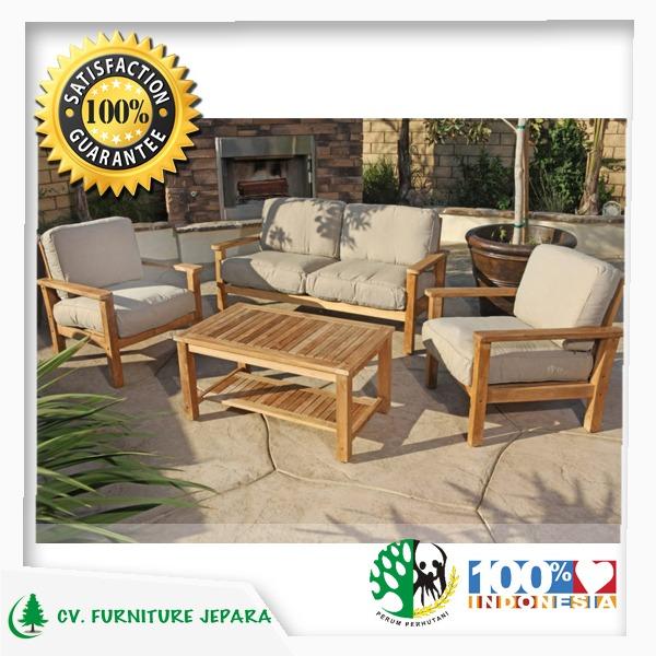 SET KURSI TAMU SOFA TERAS KAYU JATI OUTDOOR