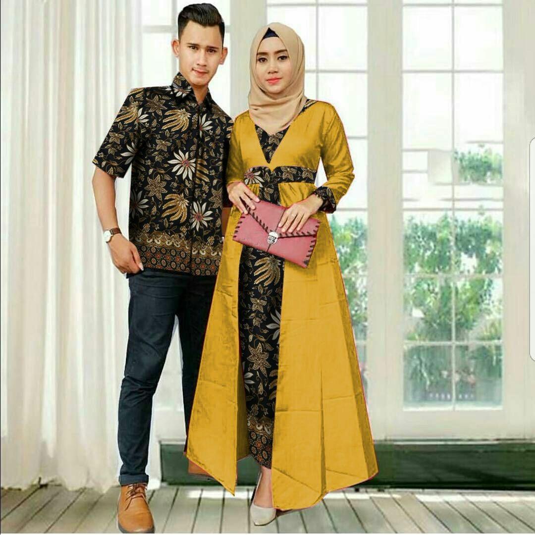 COUPLE MAXI KEMEJA ALGA MUSTARD MURAH BAJUGROSIRCEWEK Cp Batik WANITA