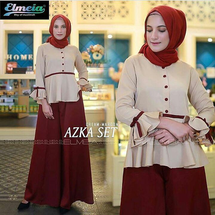 Setelan Jumpsuite “BC AZKA SET” Wanita Bahan Balotely Jeans Katun Rubiah Baju Panjang Muslimah Hijab Moderen Trendy Fashionable