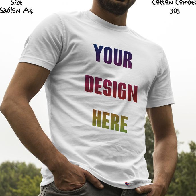 Kaos Satuan Sablon Print Dtg Desain Sendiri A4 - Nd597g