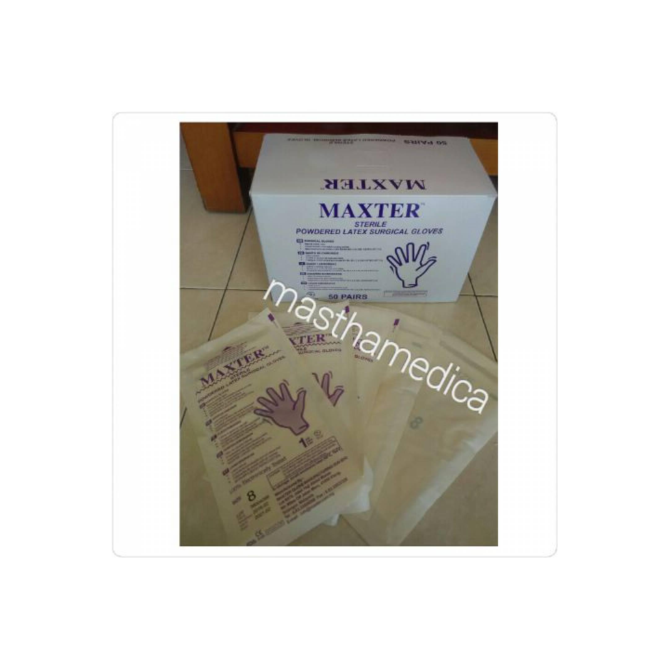 Handscoon Handscon Handskun Sarung Tangan Steril Sterile Maxter / Box