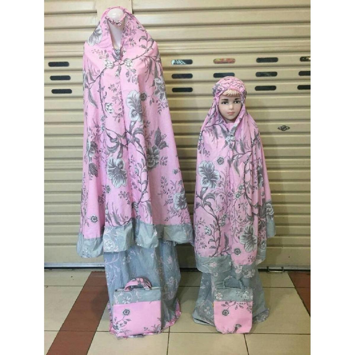 mukena couple terbaru katunj,flower pink