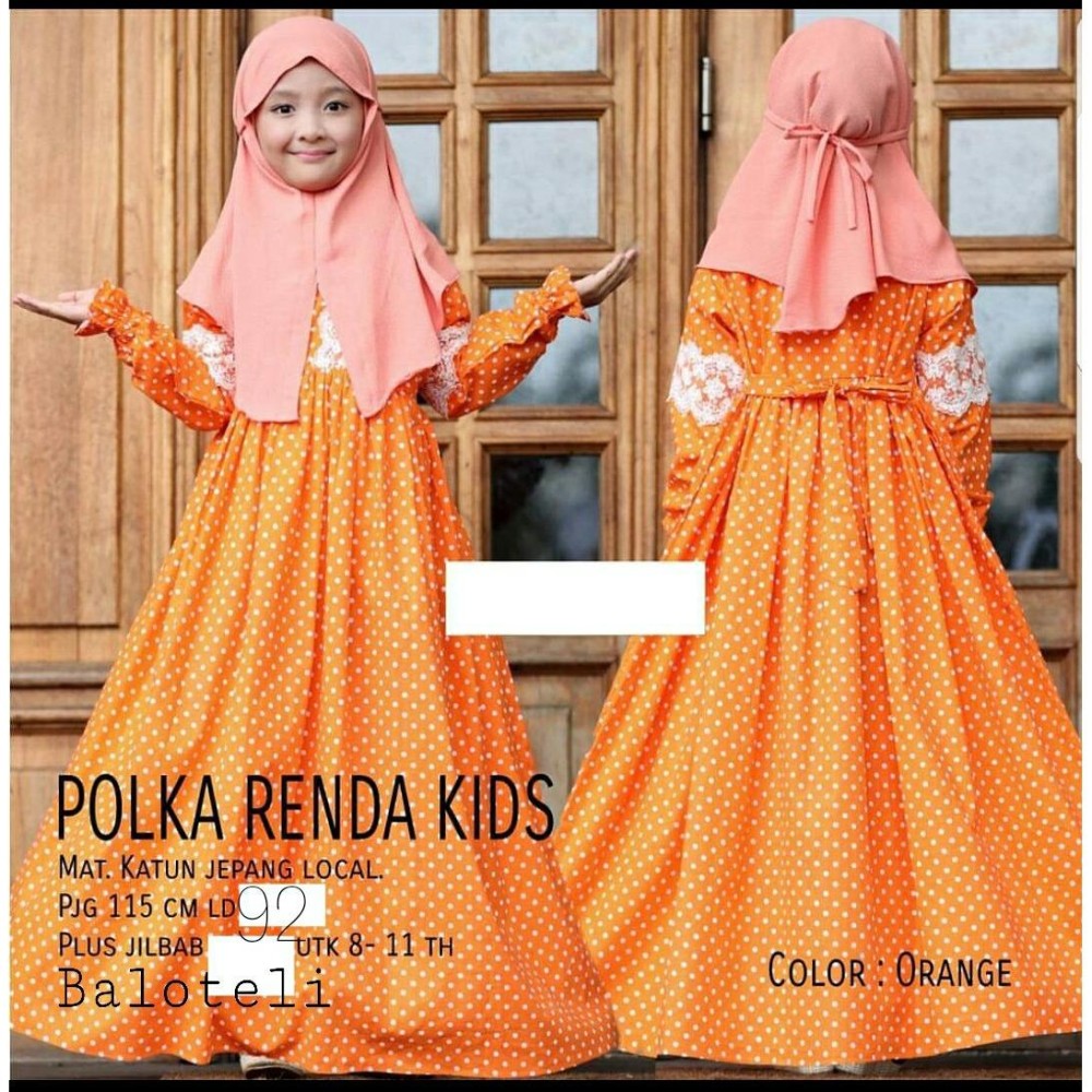 Anami Fashion - Gamis Polka Renda Kid