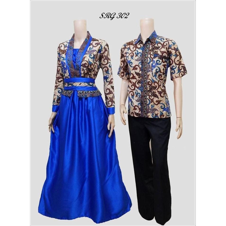 Promo Batik !!! Couple Batik Sarimbit Gamis Jumbo XXL Baju Pasangan Seragam SRG 302