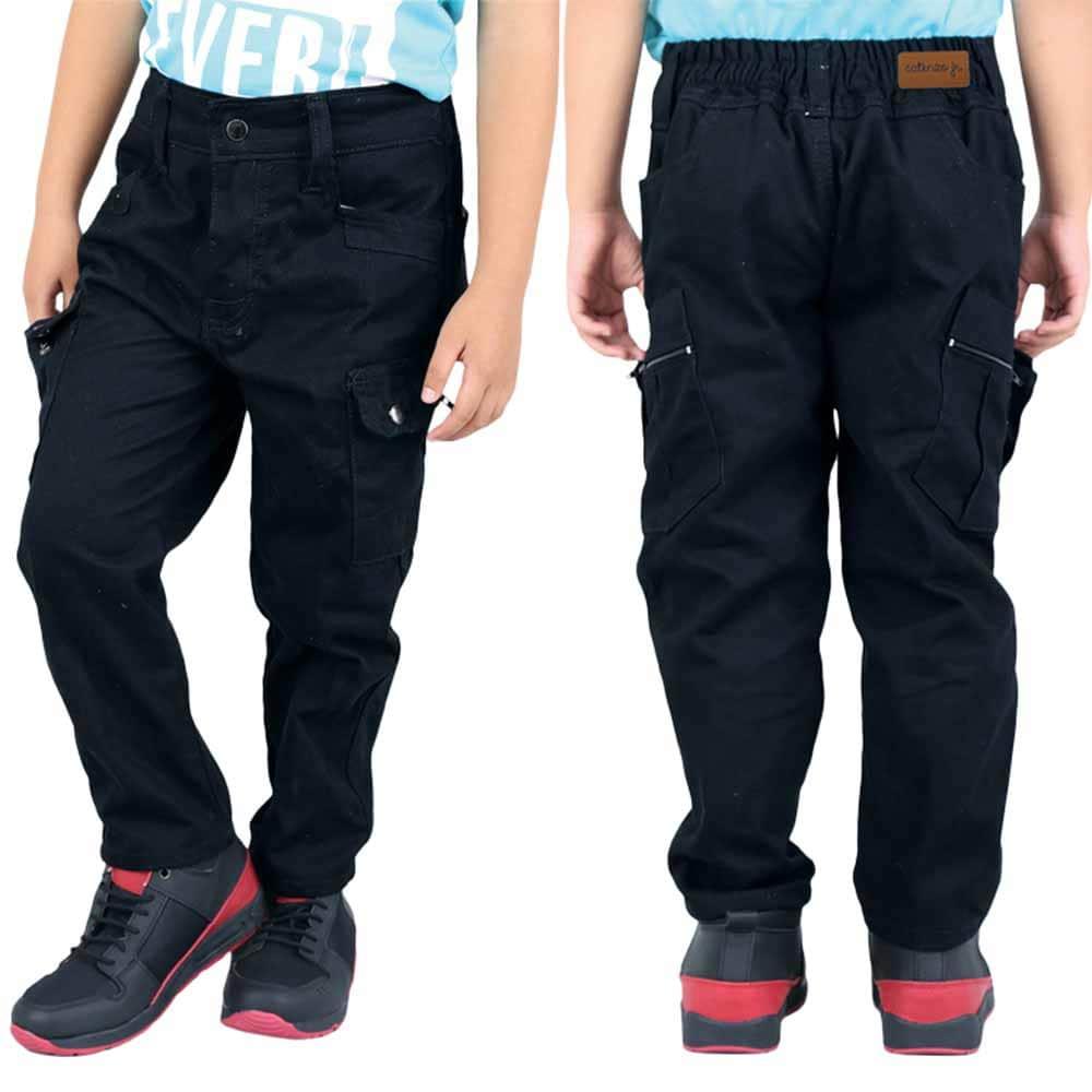 Celana Panjang Kain Anak Laki-Laki Cowok Warna Hitam CBE 102 CR