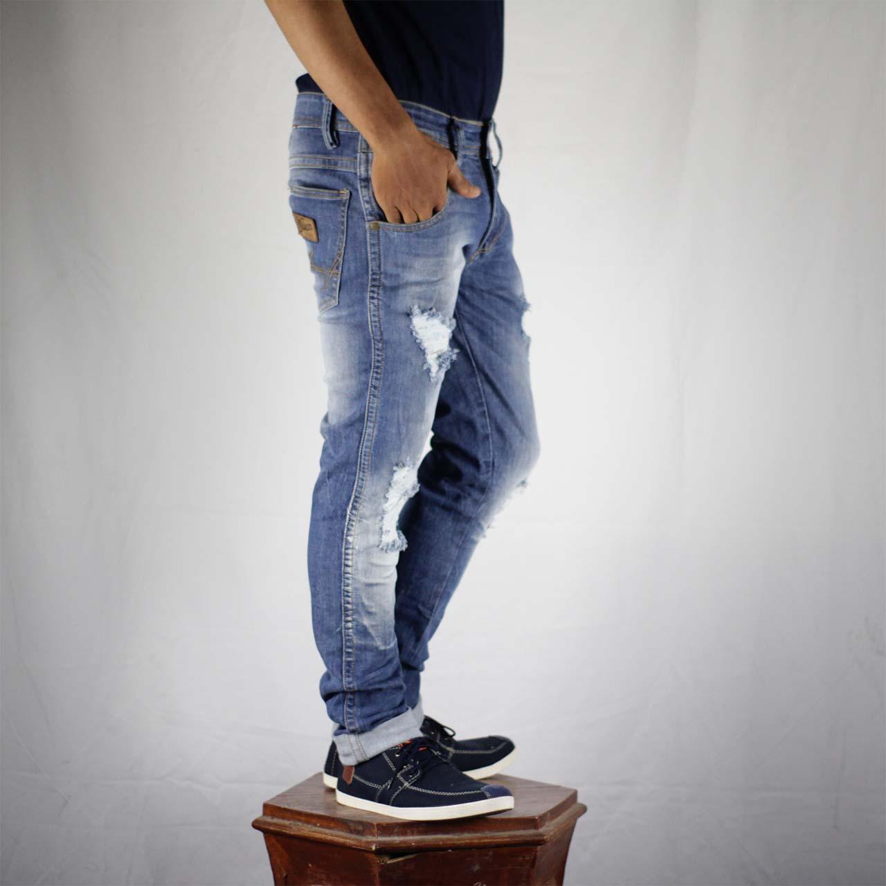 Celana Jeans SOBEK RIPPED SKINNY COWOK CELANA PENSIL
