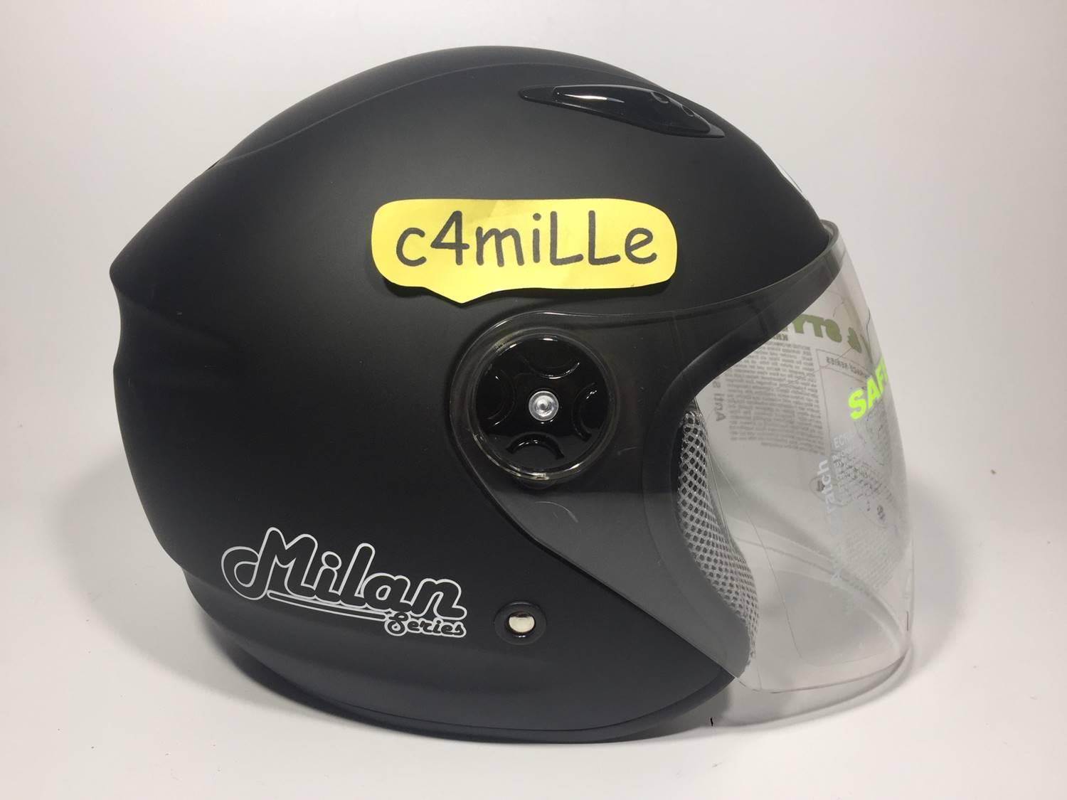 HELM BMC MILAN SOLID BLACK DOFF HALF FACE Januari 2019 - 3 HELM BMC MILAN SOLID BLACK DOFF HALF FACE - 3