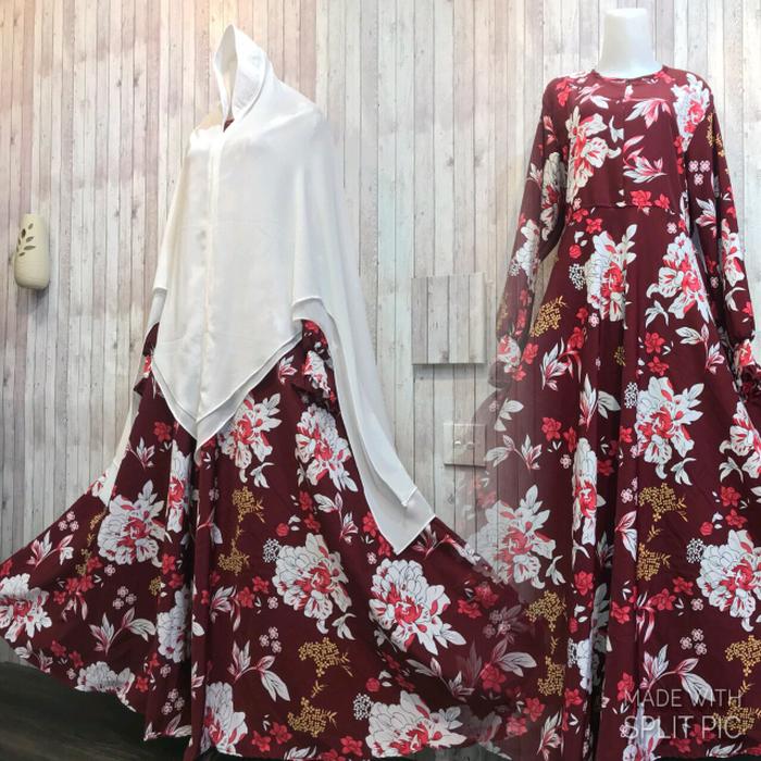 Adzra Gamis Murah syari/busana muslim wanita - Cardova Dress - Maroon