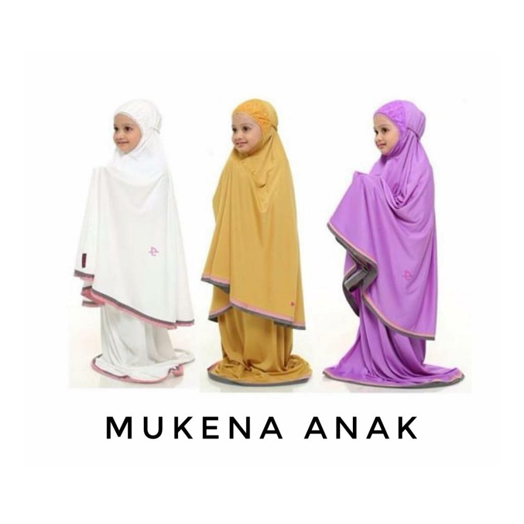 Telekung Impor - Mukena Polos - Mukena Anak - Cotton Viscose beralun Silky - Magenta