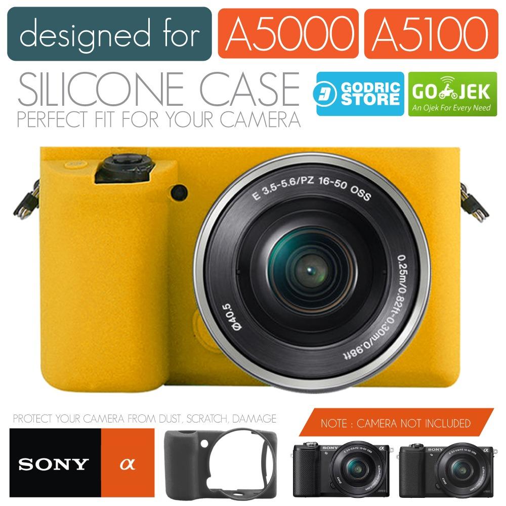 Godric Silicone Sony Alpha A5000 A5100 Silikon Case / Sarung Silicon Kamera Mirrorless - Kuning