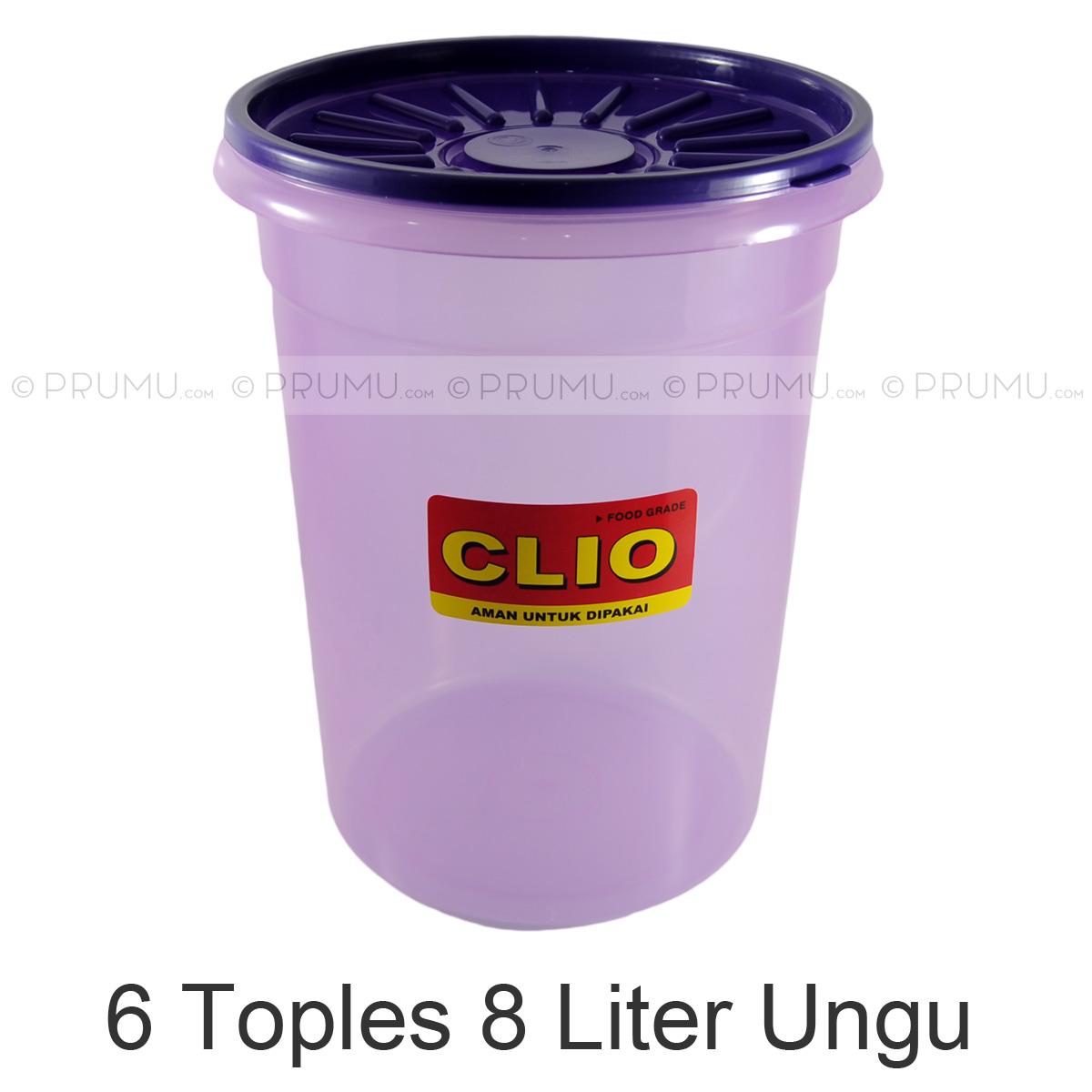 6 Toples Plastik 8 Liter Ungu| Tempat Kerupuk | Sealware