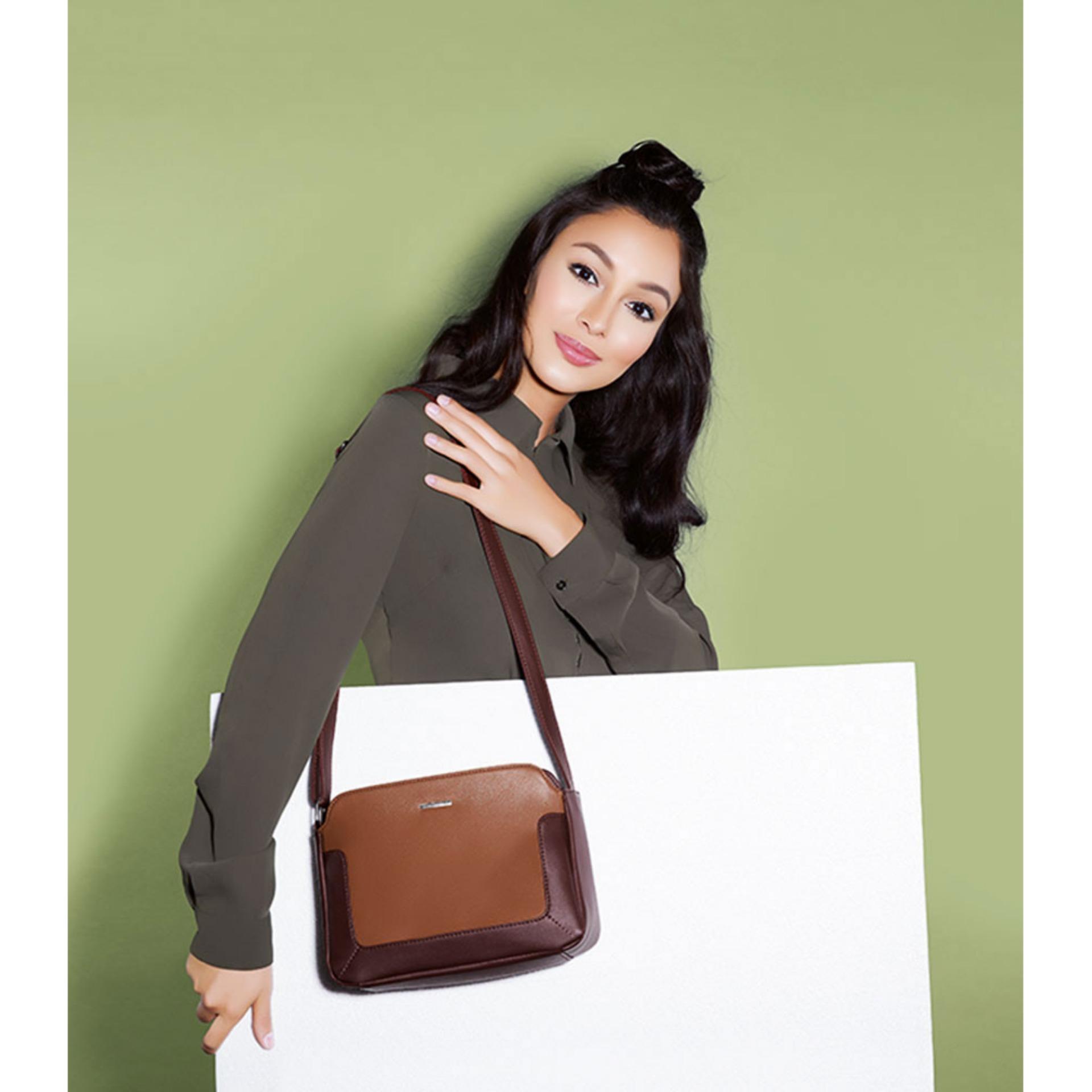 Fitur Sophie Paris Tas Selempang Wanita Import Branded Lamotte Bag Detail Gambar Sophie Paris Tas Selempang Wanita Import Branded Lamotte Bag T4352C3 Cokelat Terbaru
