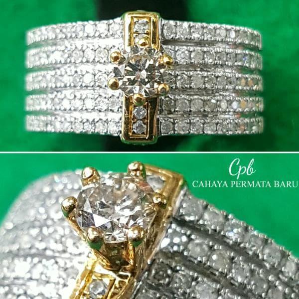 Cincin Emas Berlian 7.00 Gram / 0.60 Carat Kadar 40