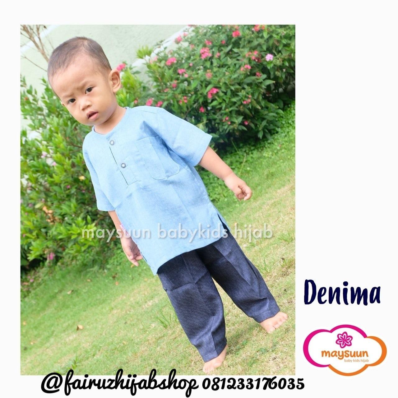 Fairuz Hijab, TERBARU !, Baju Koko Anak Laki Laki, Setelan Celana Muslim Anak, Baju Muslim Anak Murah Bahan Denim