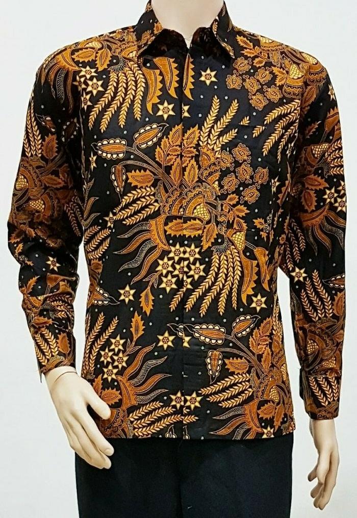 BAJU KEMEJA LENGAN PANJANG BATIK PRESIDEN- BAJU BATIK PRIA - BATIK SOLO/BATIK TERLARIS/TERMURAH