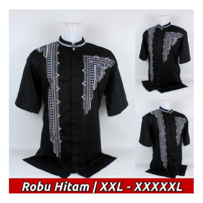 Baju Koko Big Size, Busana Muslim Pria Lengan Pendek Jumbo Me.12