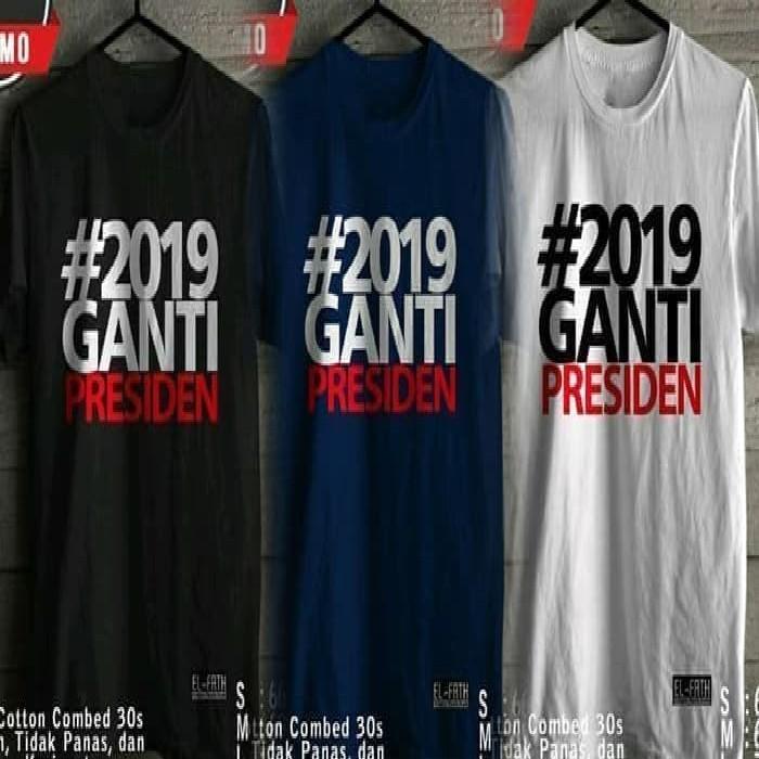 Kaos Tshirt Baju Combed 30S Distro Ganti Presiden 2019 PROMO