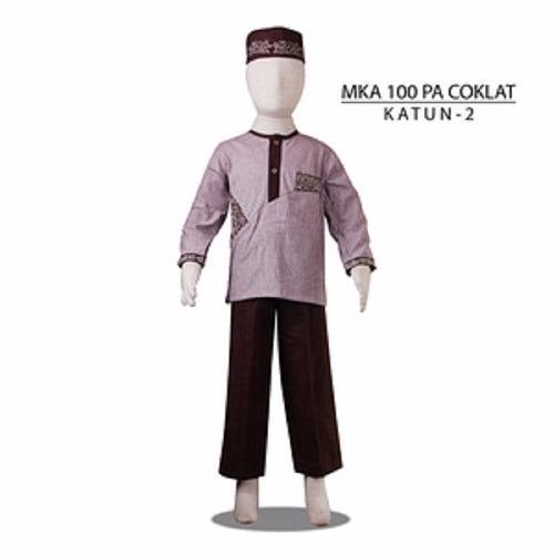 MKA100PACoklat(5-7tahun) baju koko anak set terbaru unik merah abu