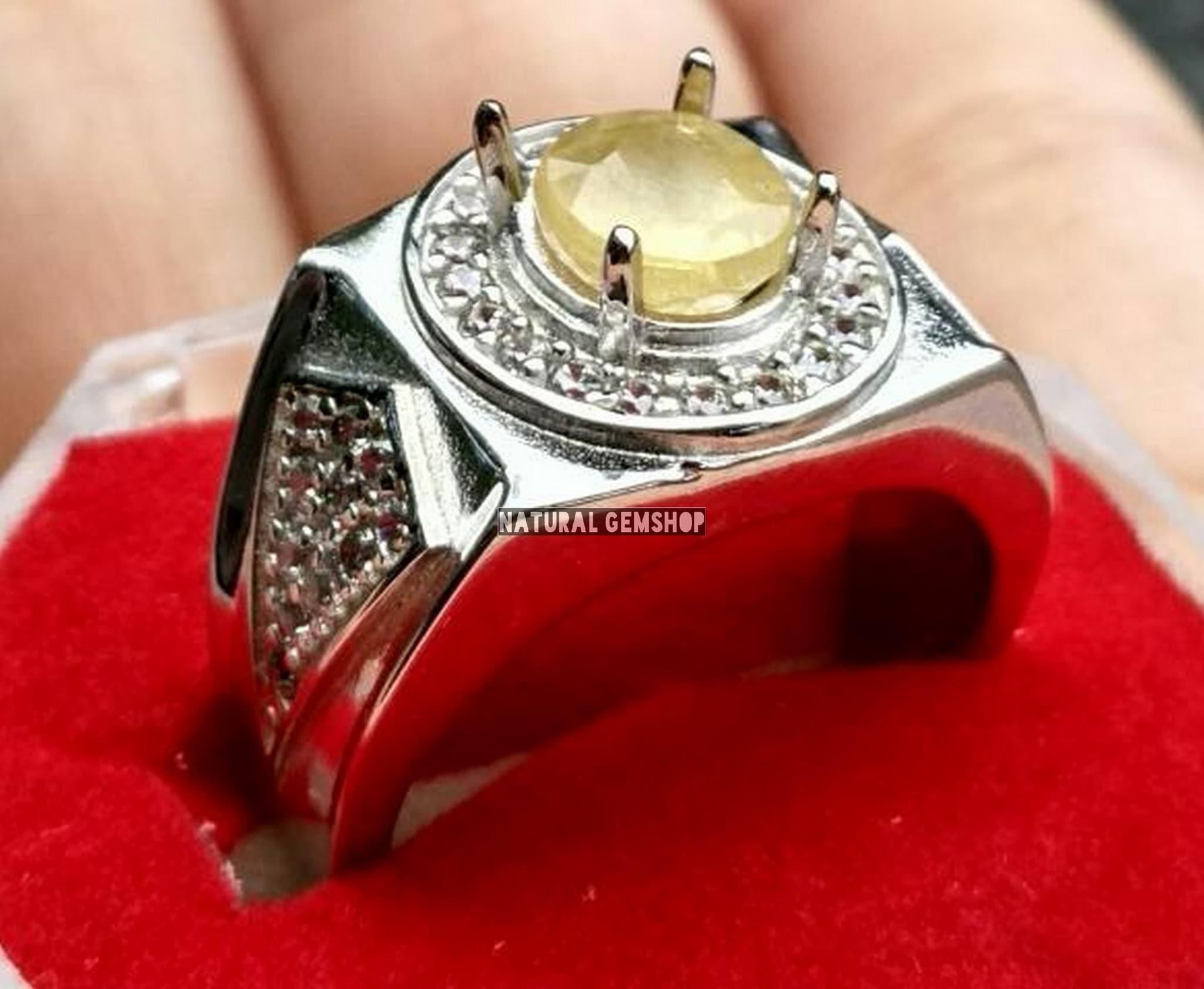 TERMURAH cincin yakut ceylon yellow safir srilangka Ring Mewah