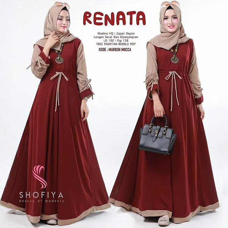 “BC RENATA” Maxi Dress Syari Gamis Bahan Balotely Wolfice Katun Rubiah Spandek Panjang Hijab Casual Pakaian Wanita Trand Terbaru Fashionable
